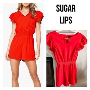Sugarlips Tomato Red Romper Size XS- NWOT